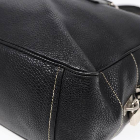 PRADA Tote Bag Leather Black Silver Auth bs16964 - Picture 8 of 16